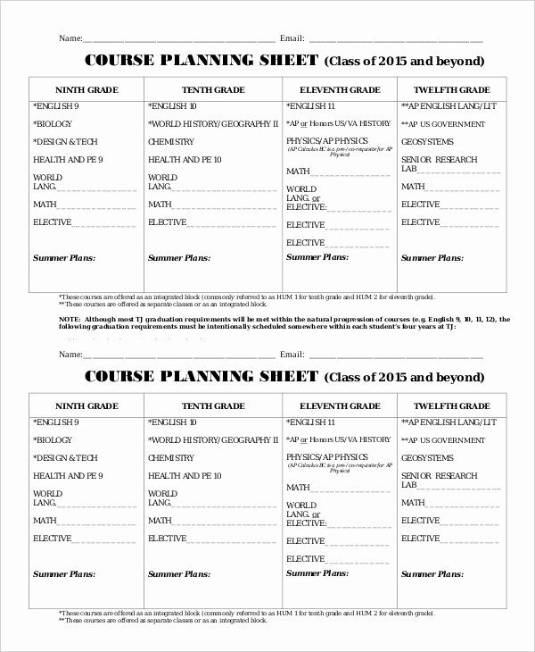 College Course Planning Template Elegant Schedule Planner Template 14 Free Word Excel Pdf