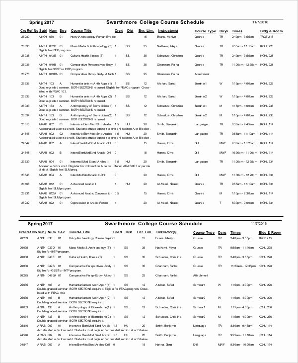 College Course Planning Template Elegant Schedule Planner Template 14 Free Word Excel Pdf