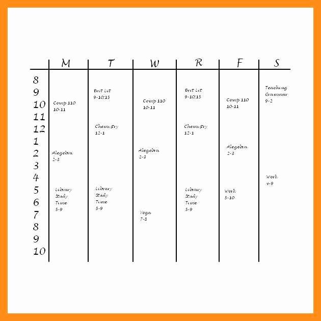 College Course Planning Template Lovely 9 10 College Course Planning Template