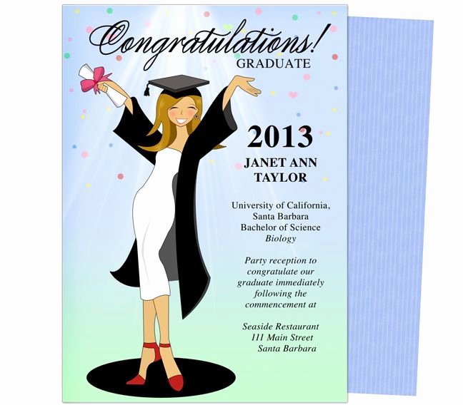 College Graduation Invitation Template New Cheer for the Graduate Graduation Party Announcement