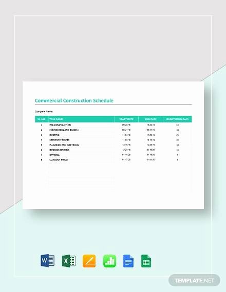 Commercial Construction Schedule Template Awesome Sample Construction Schedule Template 13 Free Documents