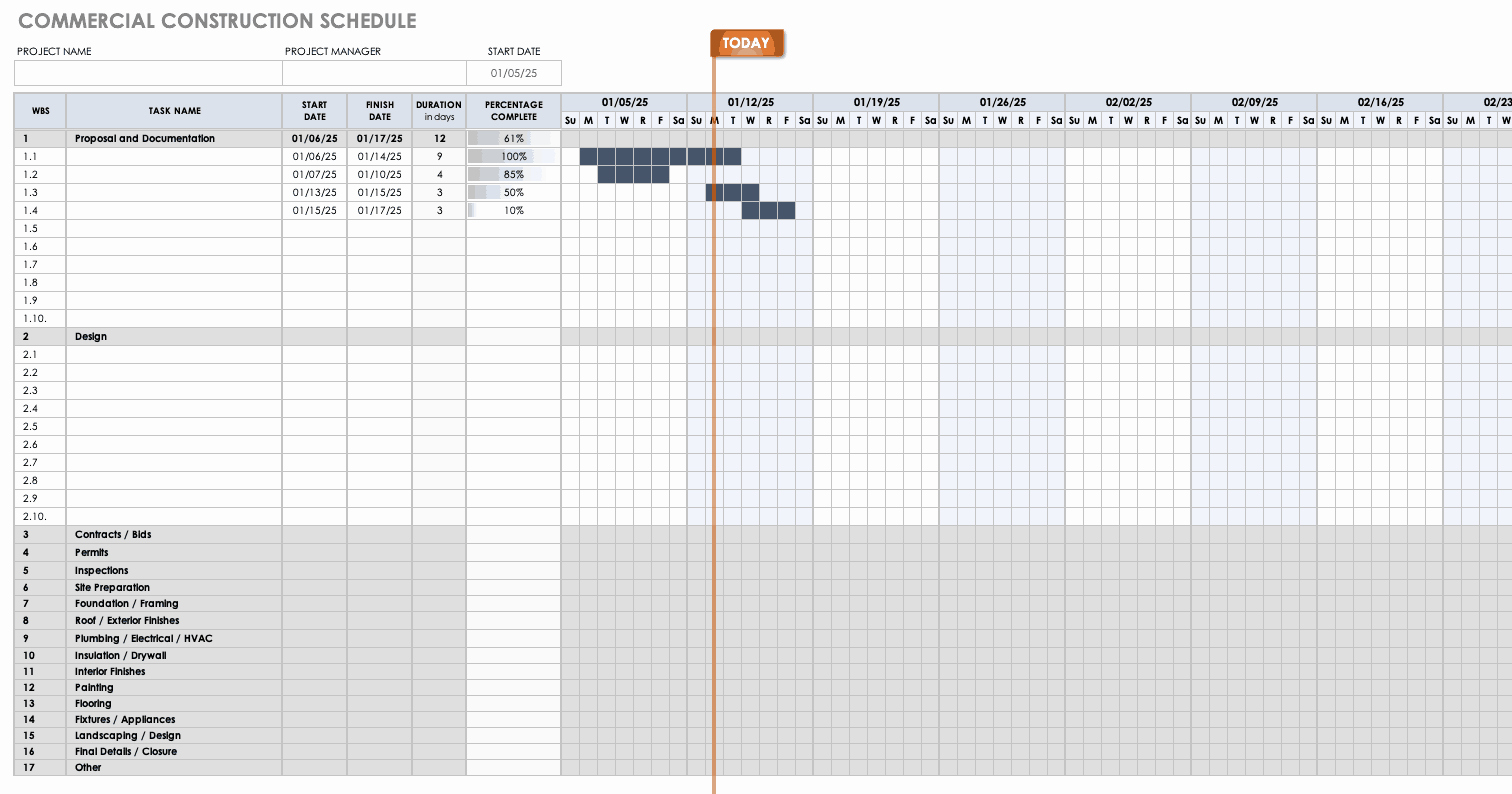 Commercial Construction Schedule Template Unique Free Construction Schedule Templates