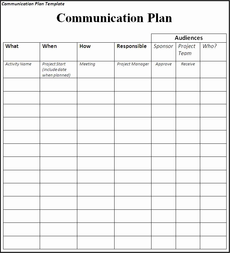 Communication Plan Template Excel Inspirational Munication Plan Template