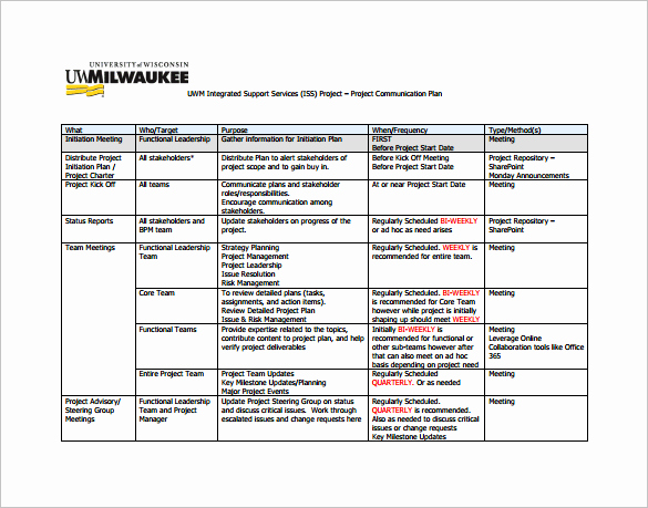 Communication Plan Template Excel Inspirational Project Munication Plan Template 6 Word Excel Pdf