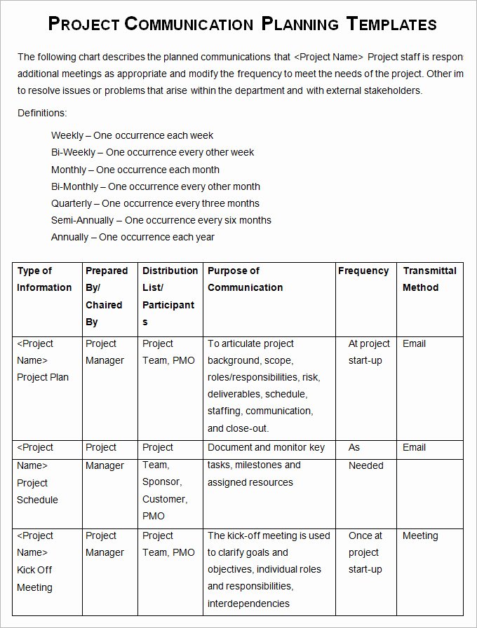 Communication Plan Template Free Awesome 9 Project Management Munication Plan Templates