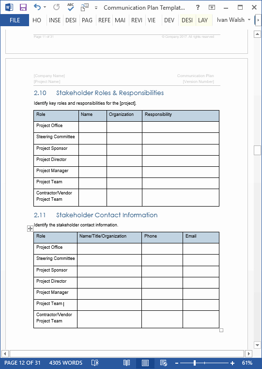 Communication Plan Template Free Beautiful Munication Plan Templates • My software Templates