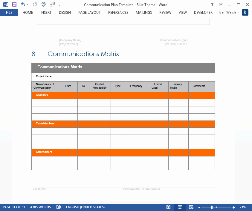 Communication Plan Template Free Beautiful Munication Plan Templates Ms Word 5 Spreadsheets