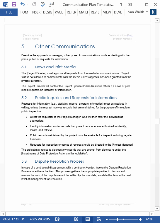 Communication Plan Template Free Elegant Munication Plan Templates – Download Ms Word and Excel