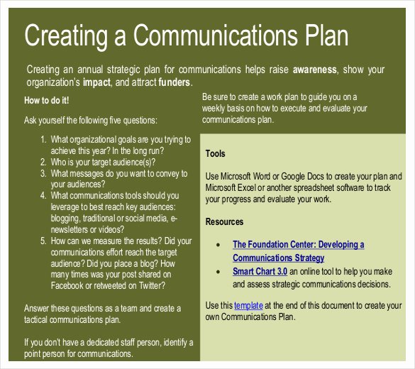 Communication Plan Template Free Fresh Writing A Strategic Munication Plan