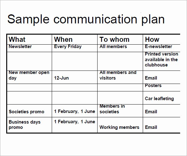 Communication Plan Template Free Lovely Munication Plan Template