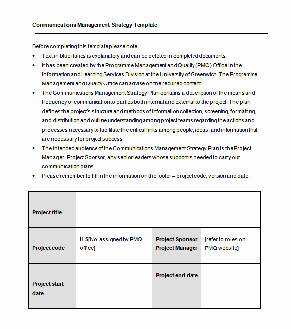 Communication Plan Template Free New Munication Plan Template 13 Word Pdf Documents