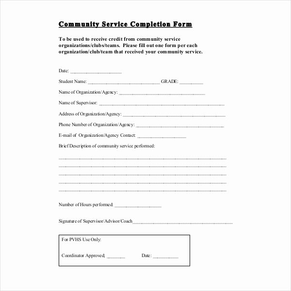 Community Service Hours form Template Best Of 12 Sample Munity Service forms