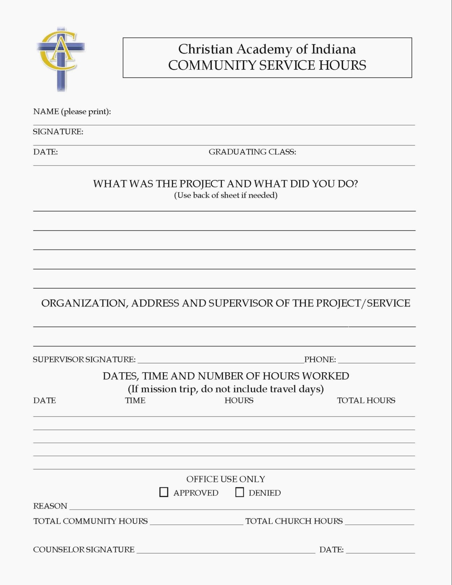 Community Service Hours form Template Elegant What S so Trendy About Tn