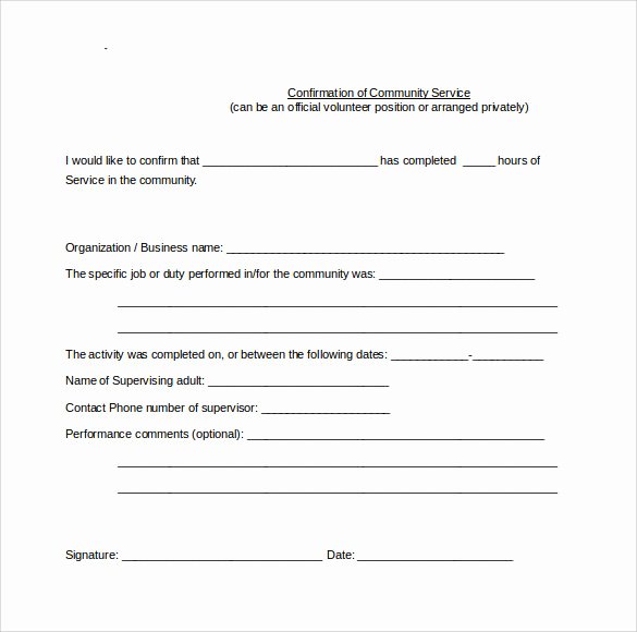 Community Service Hours form Template Lovely Sample Service Hour form 13 Download Free Documents In