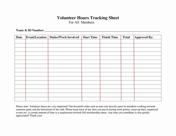 Community Service Hours form Template Lovely Volunteer Hours Log Sheet Template forms