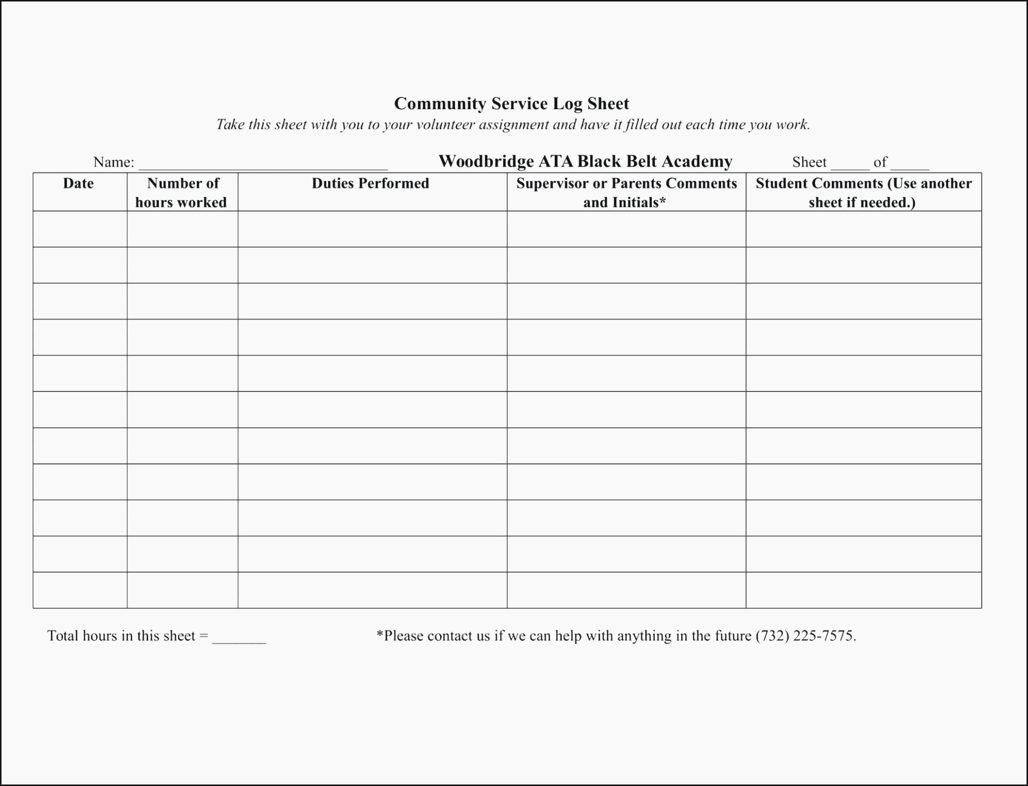 Community Service Hours form Template Luxury How You Can attend