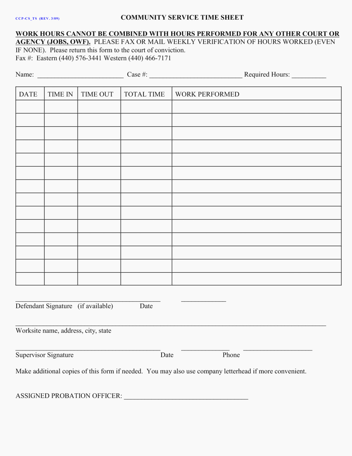 Community Service Hours form Template New 15 Fantastic Vacation