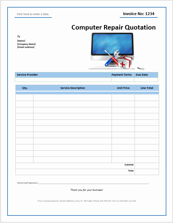 Computer Repair forms Template Inspirational 19 Free Puter Repair Quotation Templates Ms Fice