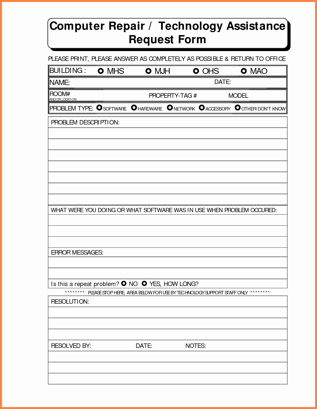 Computer Repair forms Template Lovely 4 Puter Repair Service Agreement Template