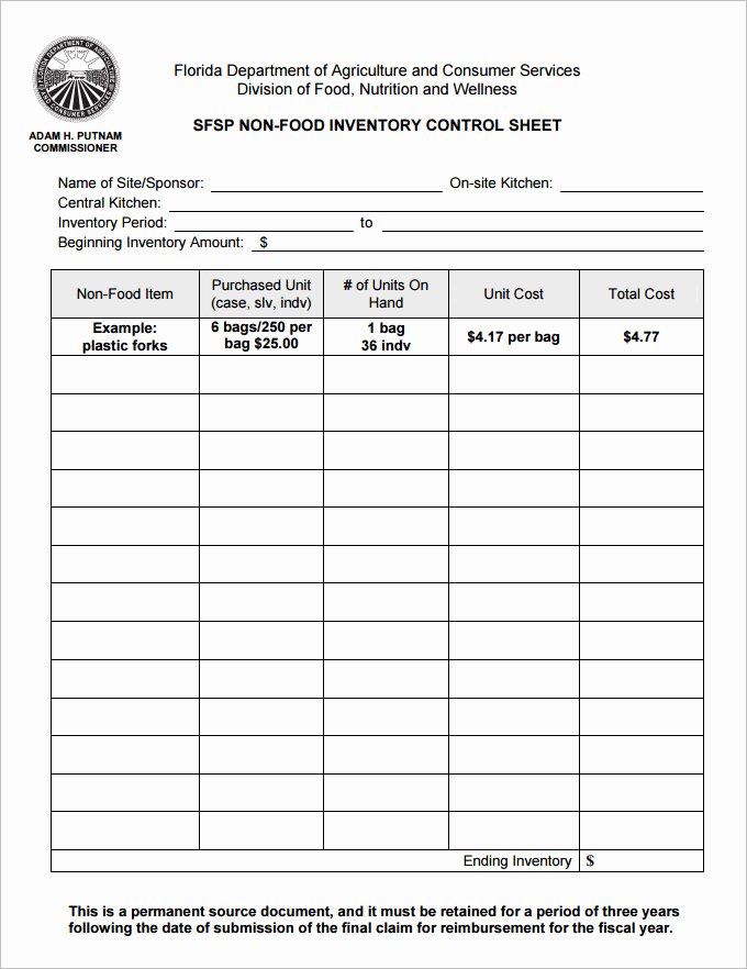 Concession Stand Schedule Template Beautiful 17 Food Inventory Templates Doc Pdf