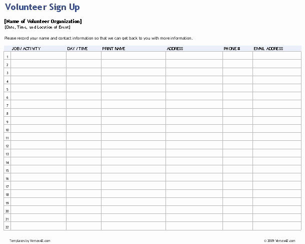 Concession Stand Schedule Template Elegant Sign Up Sheets Potluck Sign Up Sheet