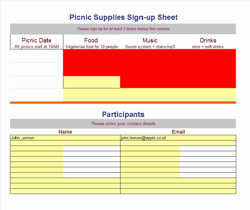 Concession Stand Schedule Template Inspirational 40 Sign Up Sheet Sign In Sheet Templates Word &amp; Excel