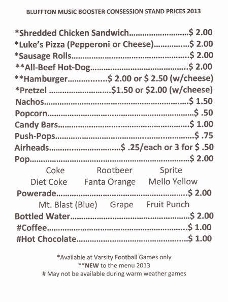 Concession Stand Schedule Template New It S One Week Away and Here S the Concession Stand Menu