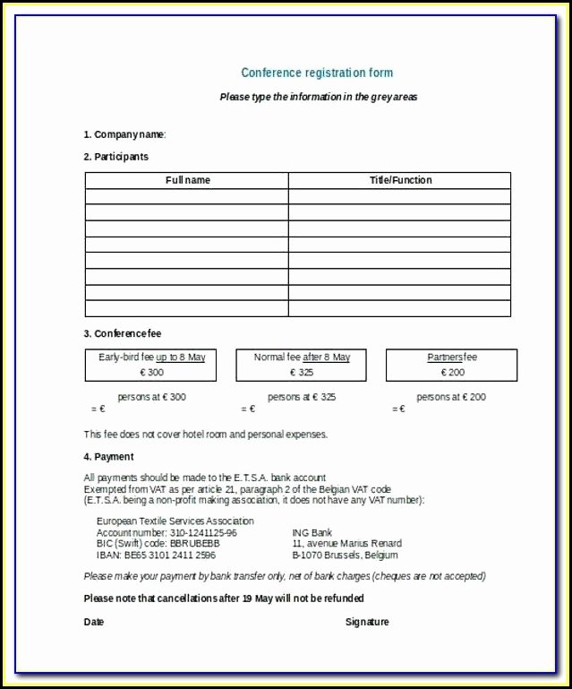 Conference Registration form Template Word Elegant 5k Registration form Template Word Template 2 Resume