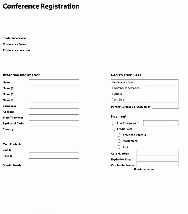 Conference Registration form Template Word Fresh form Design Category Page 2 Jemome