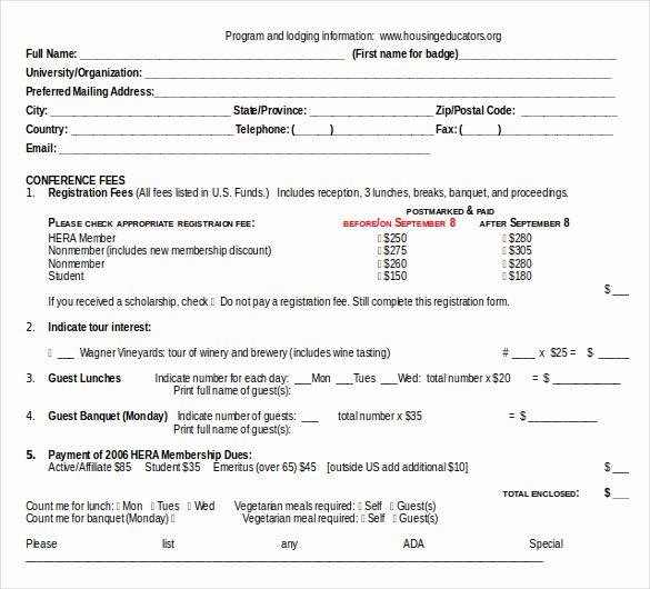 Conference Registration form Template Word Luxury 13 event order Templates – Ms Excel Ms Word