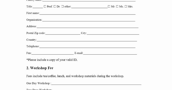 Conference Registration form Template Word New event Registration form Template Microsoft Word