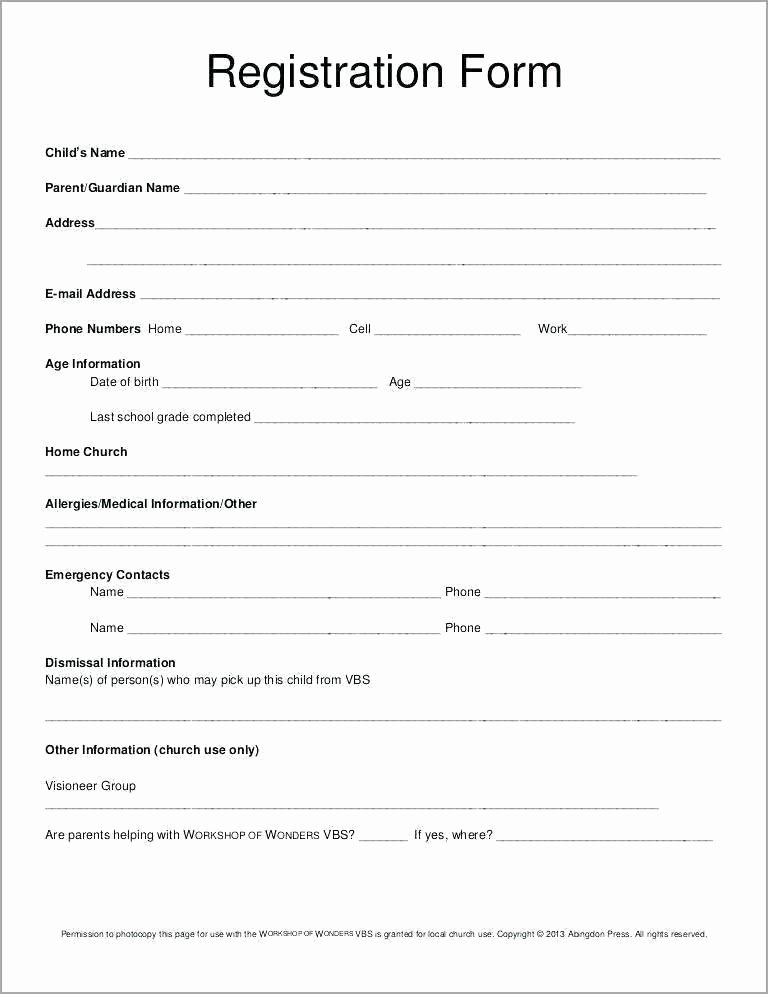 Conference Registration form Template Word New Registration form Template