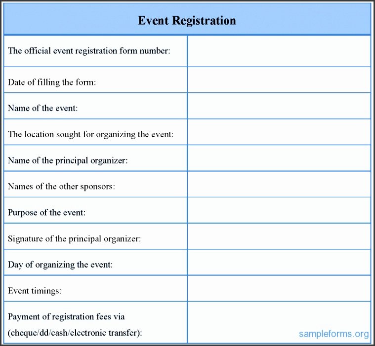 Conference Registration form Template Word Unique 7 event Registration form Template Sampletemplatess