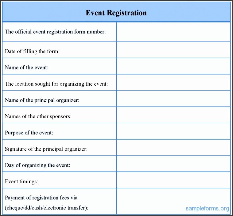 Conference Registration form Template Word Unique 7 event Registration form Template Sampletemplatess