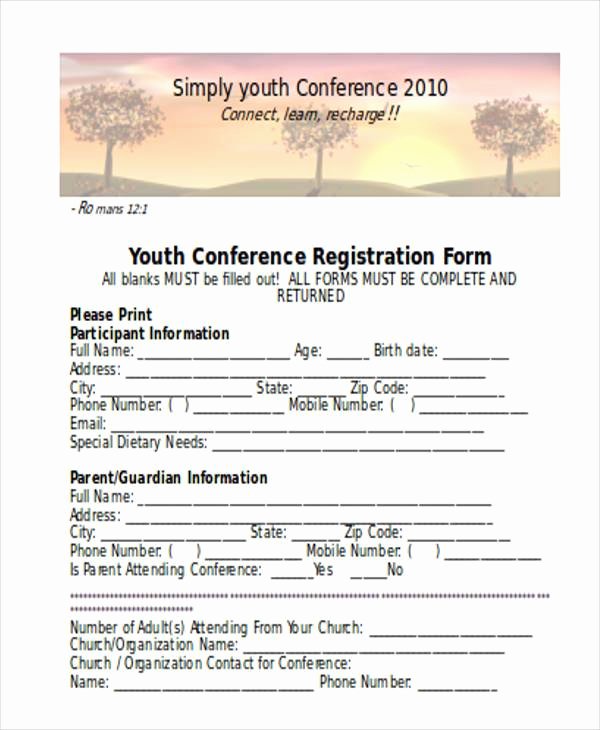 Conference Registration form Template Word Unique Free 38 Registration form Templates