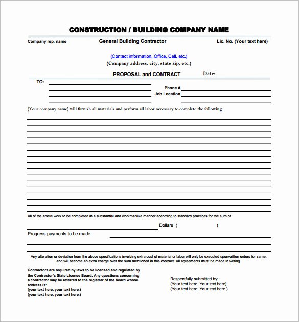 Construction Bid form Template Awesome 17 Construction Proposal Templates Word Pdf Excel