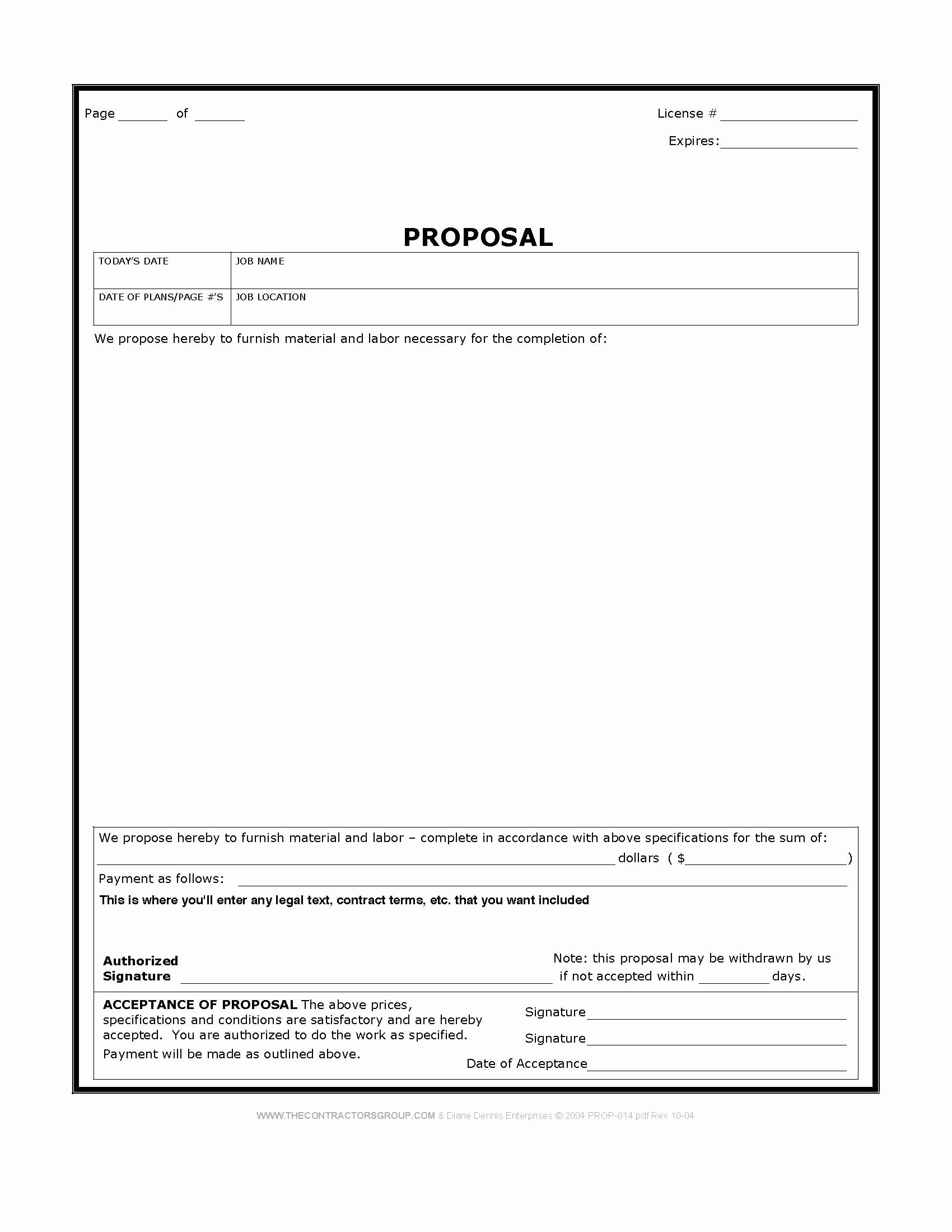Construction Bid form Template Lovely Free Construction Bid Proposal form Template