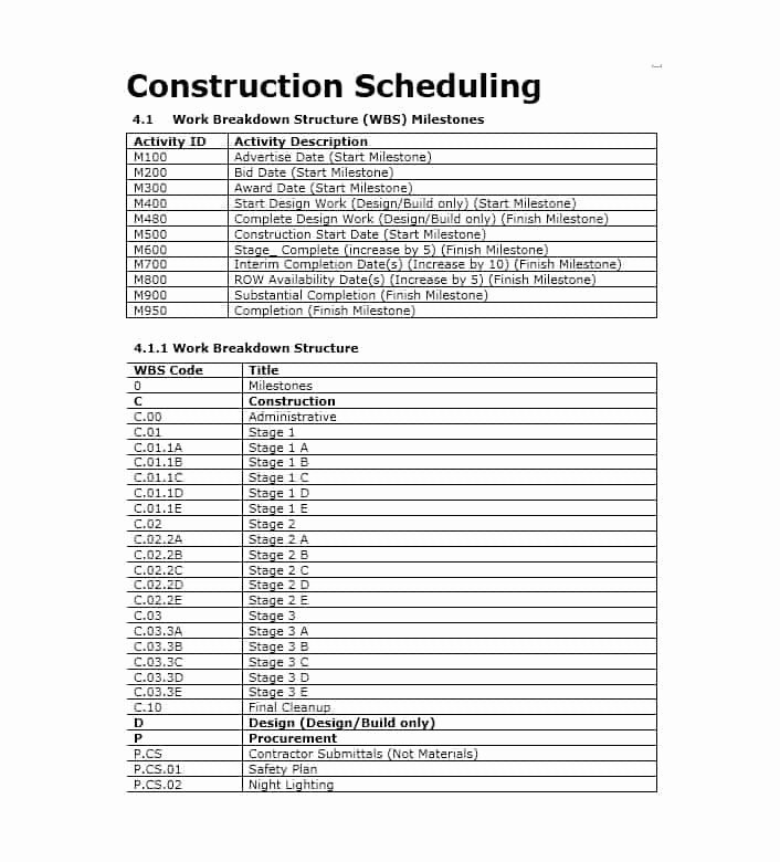 Construction Finish Schedule Template Best Of 21 Construction Schedule Templates In Word &amp; Excel