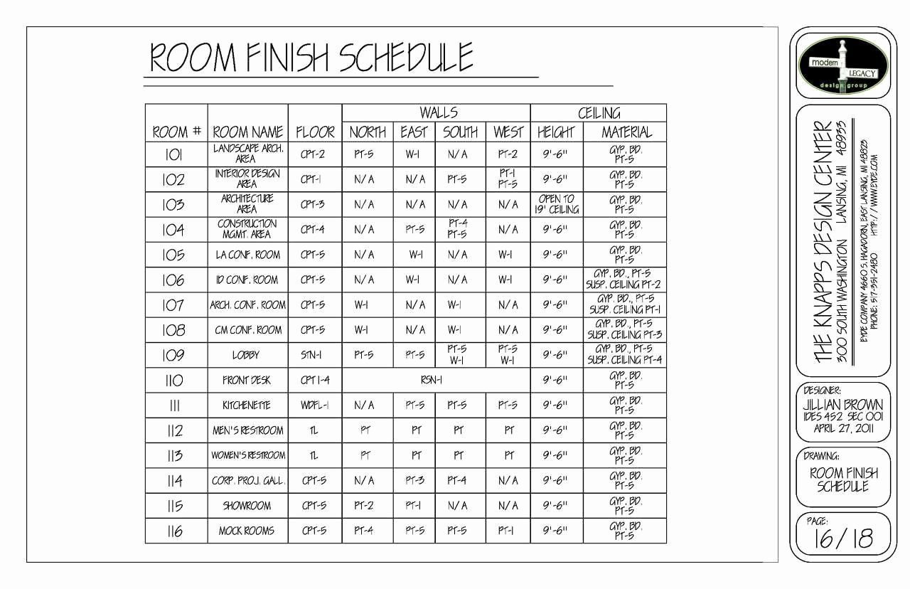 Construction Finish Schedule Template Luxury Finish Schedule Example Hw 7 Finish Plans