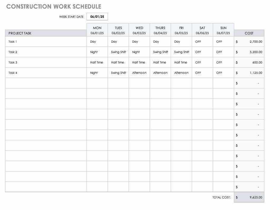 Construction Project Schedule Template Best Of Free Construction Schedule Templates