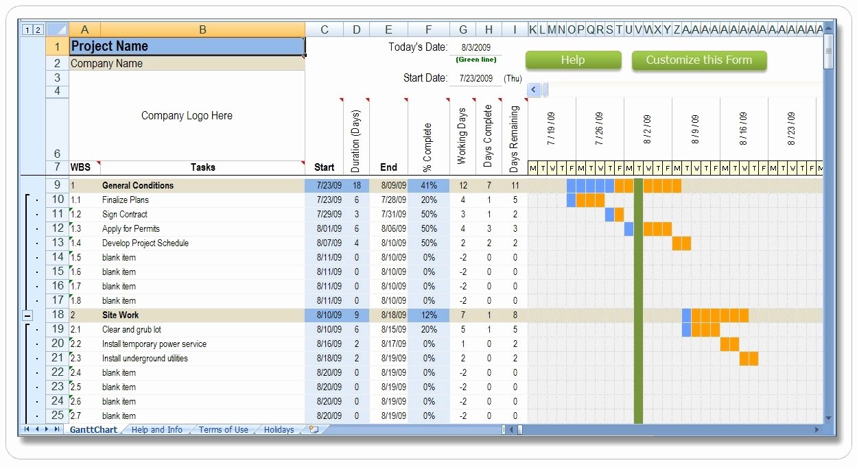 Construction Project Schedule Template Excel Inspirational Project Plan Excel Template Free Download Templates