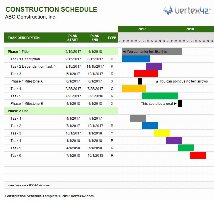 Construction Project Schedule Template Fresh Construction Schedule Template