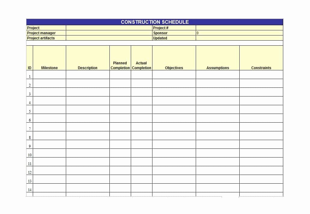 Construction Project Schedule Template Inspirational 21 Construction Schedule Templates In Word &amp; Excel