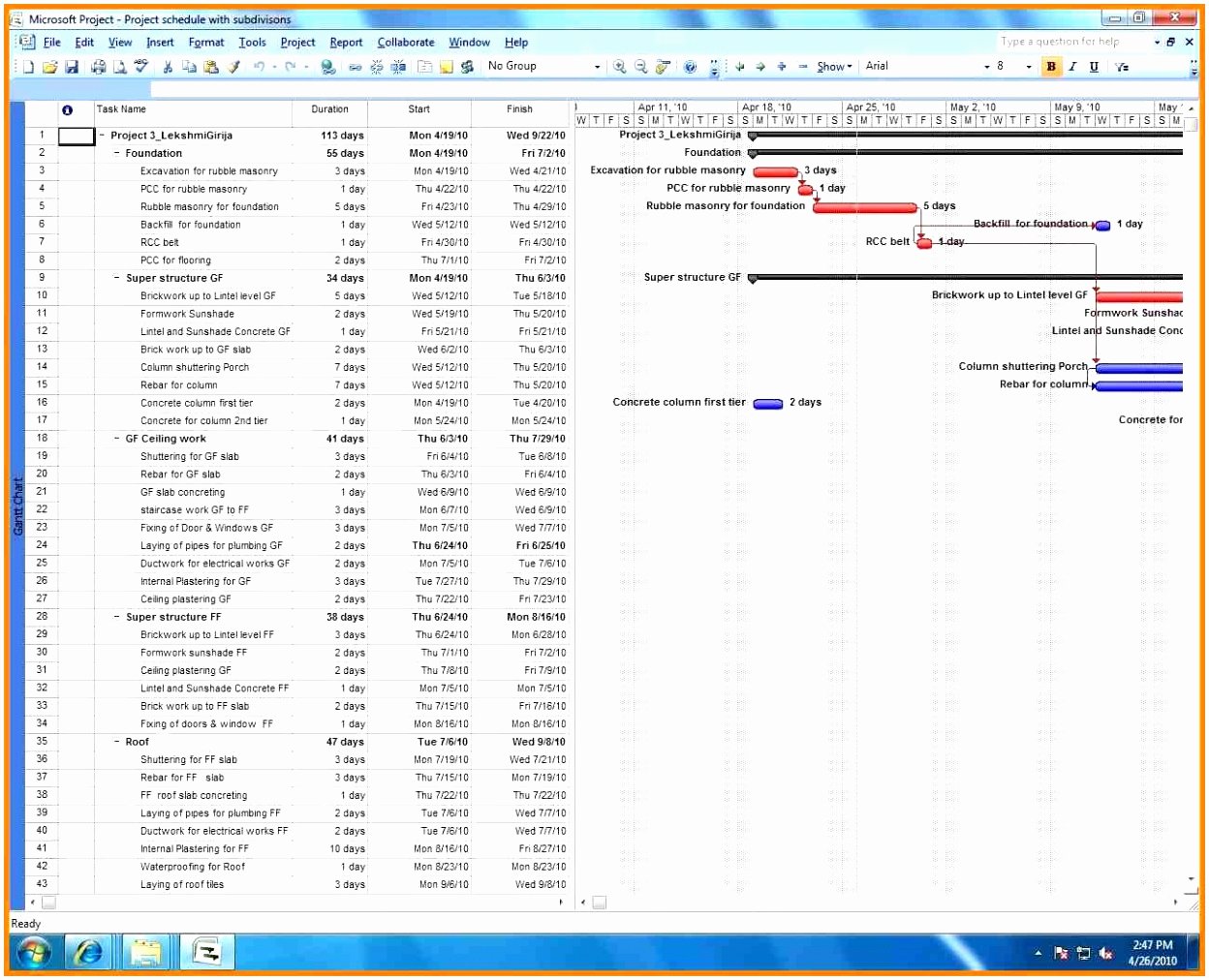 Construction Schedule Excel Template Free New 3 New Construction Schedules Using Excel Overview Example