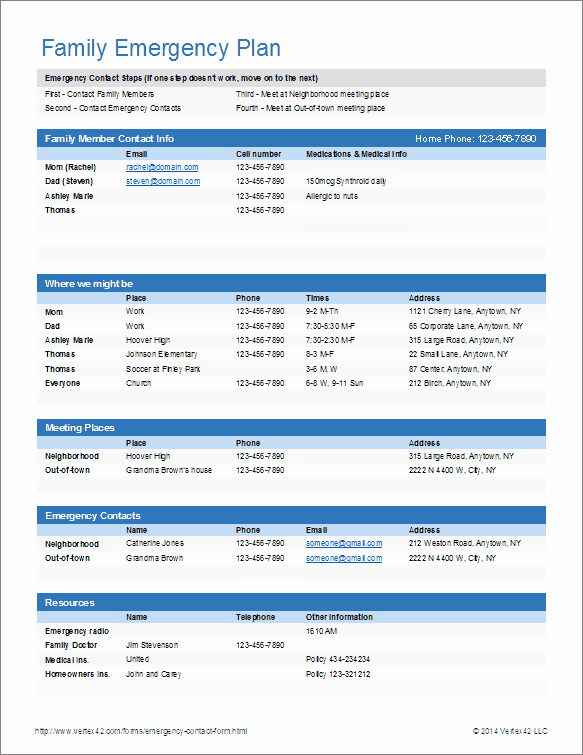 Contact form Template Word Awesome Emergency Contact form and Emergency Card Template