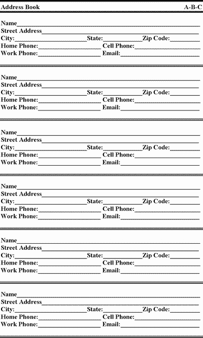 Contact form Template Word New Search for &quot;free Printable Address Book&quot;