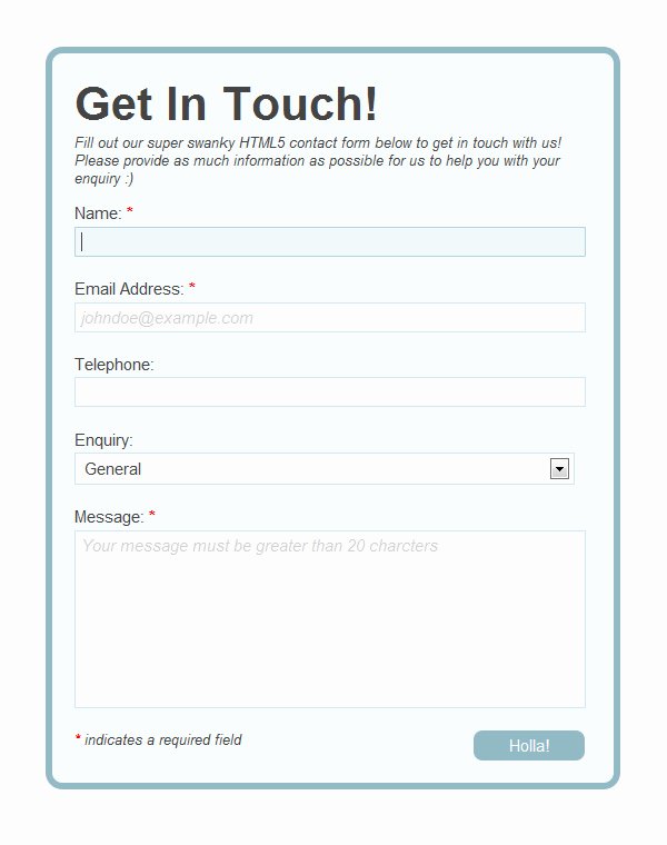 Contact form Template Word Unique Build A Neat HTML5 Powered Contact form
