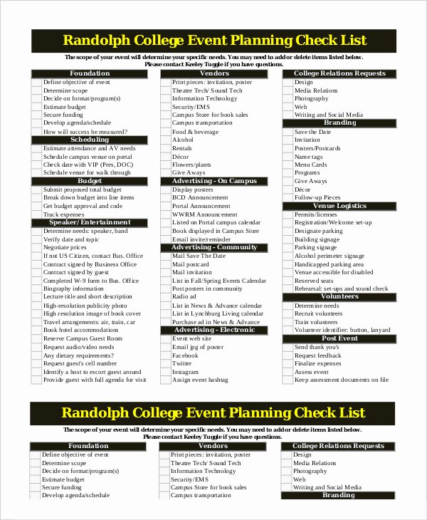 Corporate event Planning Checklist Template Awesome event Planning Checklist 16 Free Word Pdf Documents