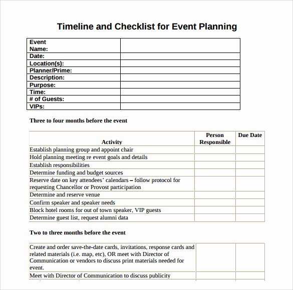 Corporate event Planning Checklist Template Best Of Free 8 event Timeline Templates In Pdf