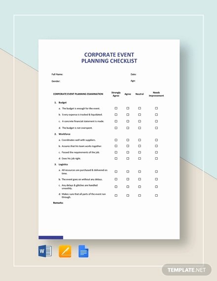 Corporate event Planning Checklist Template Inspirational event Planning Checklist 16 Free Word Pdf Documents